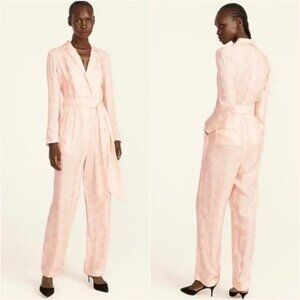 NWT J.Crew Cupro-Blend Tuxedo Jumpsuit in Pink Paisley‎ Bunch Size 00